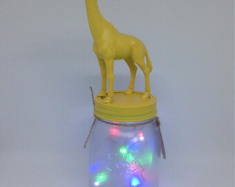 Giraffe Mason Jar night light, baby room