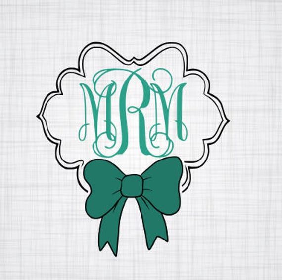 Download Monogram Frame Monogram Bows Bow SVG Cricut Cut File PNG