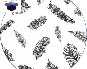 Feather 1 glass cabochon 20mm theme