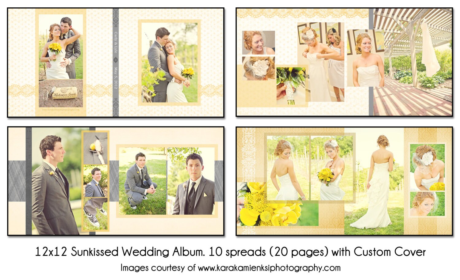 Download PSD Wedding Album Template SUNKISSED 12X12 10 spread 20