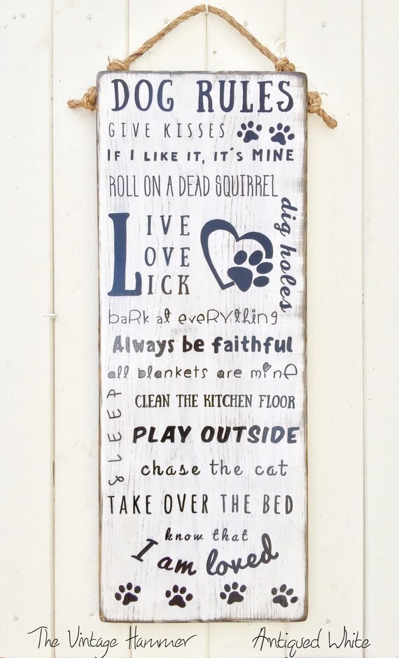 Dog Rules Wood Sign Sayings Signs Hand Painted Accessories Porch Deck Art Wall Dog Rules Wood Sign Sayings Signs Hand Painted Accessories Porch Deck Art Wall