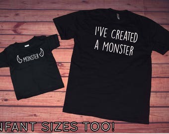 I've Created a Monster Matching Shirt Set, Matching Shirts, Matching Set, Father Son Shirts, Father Daughter Shirts, New Baby Gift