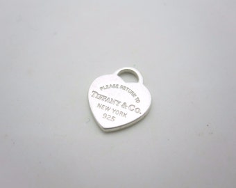 Please Return To Tiffany & Co. Sterling Silver Mini Heart Tag Pendant Charm