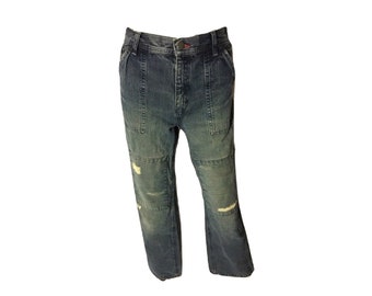 Vintage Polo Denim Wide Leg Jeans, Cargo Jeans, Cargo Pants