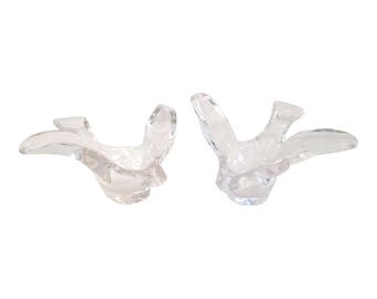 Crystal Bird Bowls, Pair