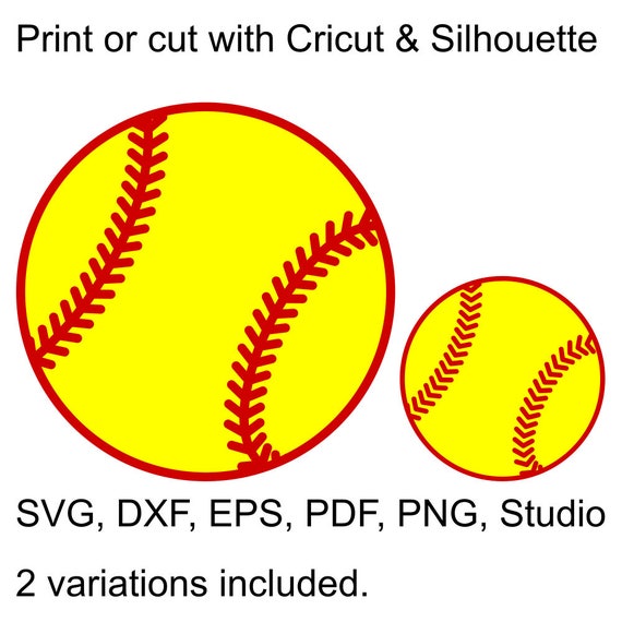 Softball Ball SVG file for Cricut & Silhouette Softball SVG