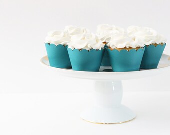 Teal Cupcake Wrappers Blue Turquoise Party Supplies Cupcake Liners Boy Birthday Party Boy Baby Shower Teal Bridal Shower Decorations