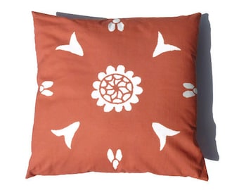 Orange Pillow 20x20 Moroccan Suzani African