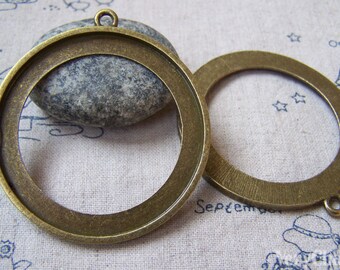 50mm Cabochon Pendant Tray Antique Bronze Round Base Settings Set of 6 A5744