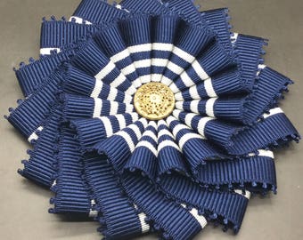 Blue and Gray Wheel Cocarde Applique
