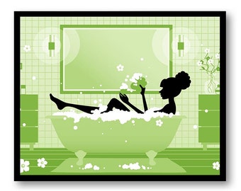 lime green bathroom etsy