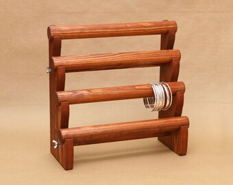 4 Tier Bracelet Display Rack / Bracelet Holder / Bracelet Stand / Jewelry Organizer for Boutique Trade Show Craft Show Festival Fair / BR001