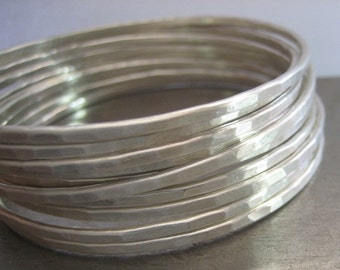 Essential Silver Bangle........Hammered Sterling Silver Bracelet