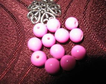50 way pink howlite stone beads / purple 6 mm