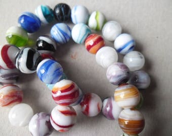 New 5 x mixed beads spacers Lampwork Glass round 12 mm