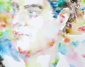 LORD BYRON - original watercolor portrait - one of a kind!