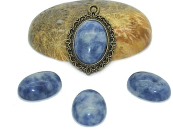 Cabochon gemstone 14 x 10 blue sodalite