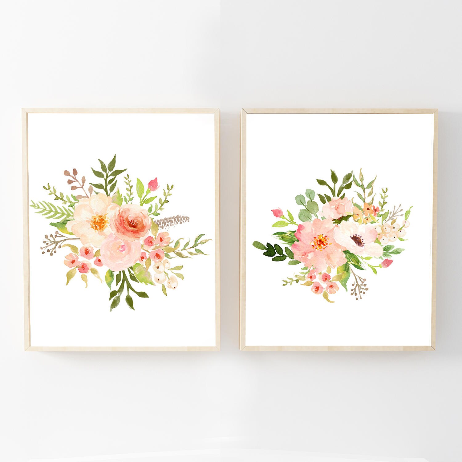 Watercolor Flower Prints Watercolor Floral Nursery Wall Art