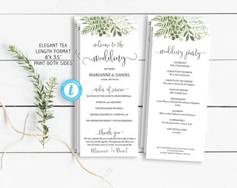 format for wedding programs