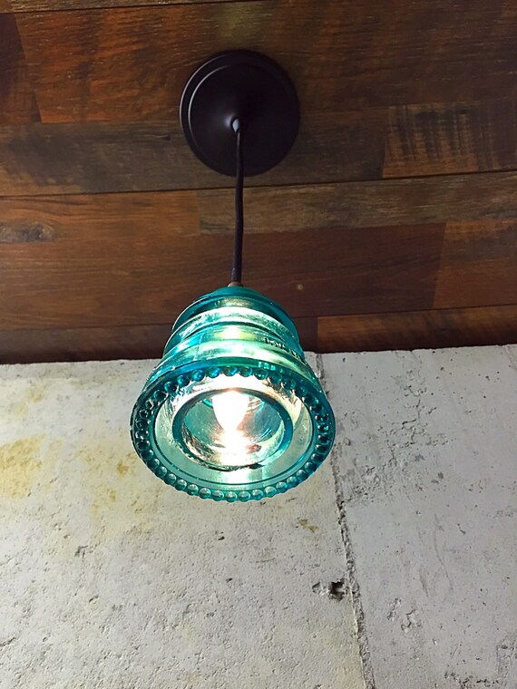Vintage Ceiling Light/Pendant Lighting/Steampunk/Kitchen Island/Glass Insulator Pendant/Insulator Light/Industrial Lighting/Pendant Light