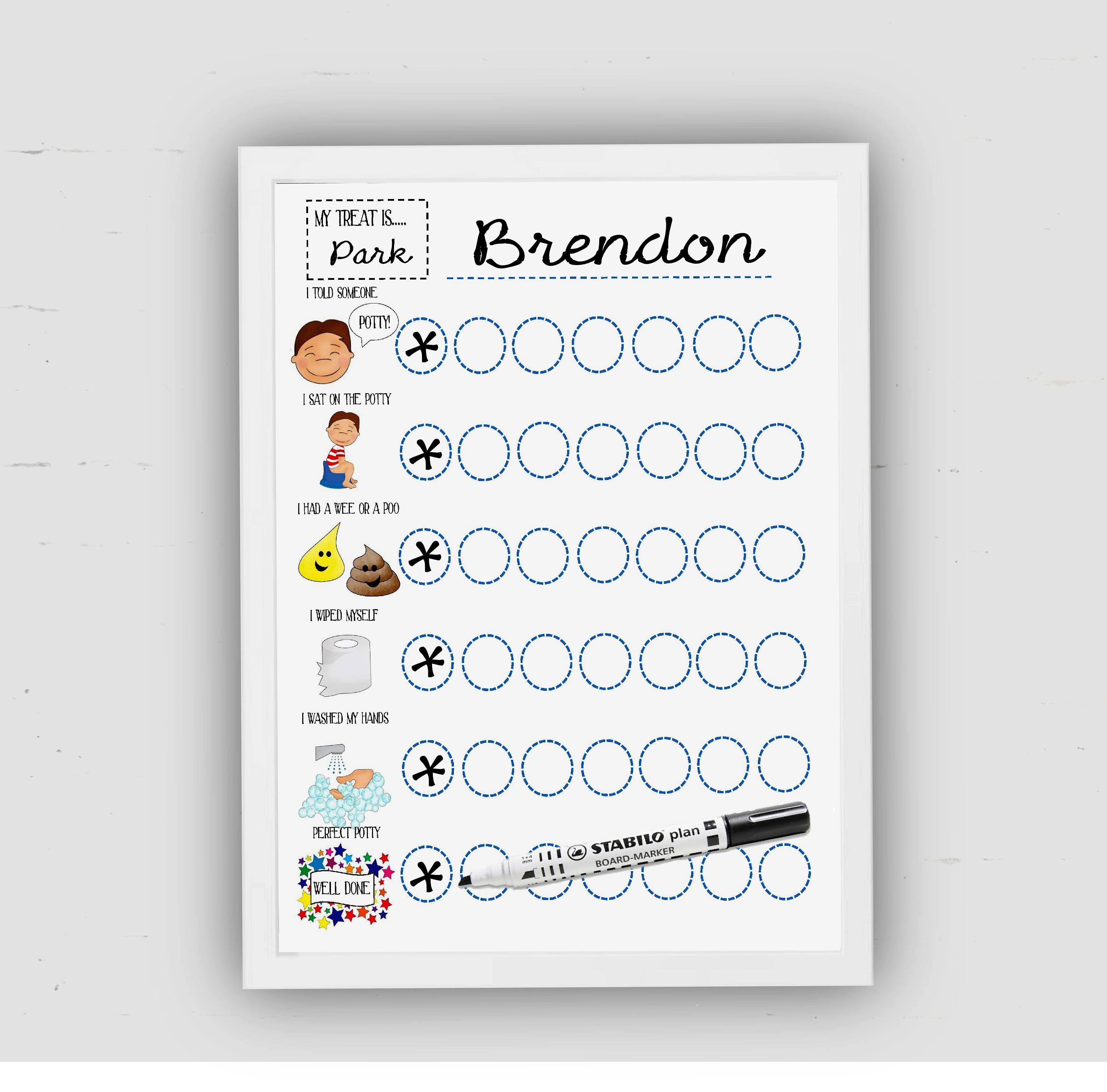Boys Potty Training Reward Chart download Printable