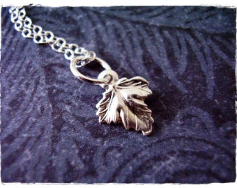 Tiny Oak Leaf Necklace - Sterling Silver Oak Leaf Charm on a Delicate Sterling Silver Cable Chain or Charm Only