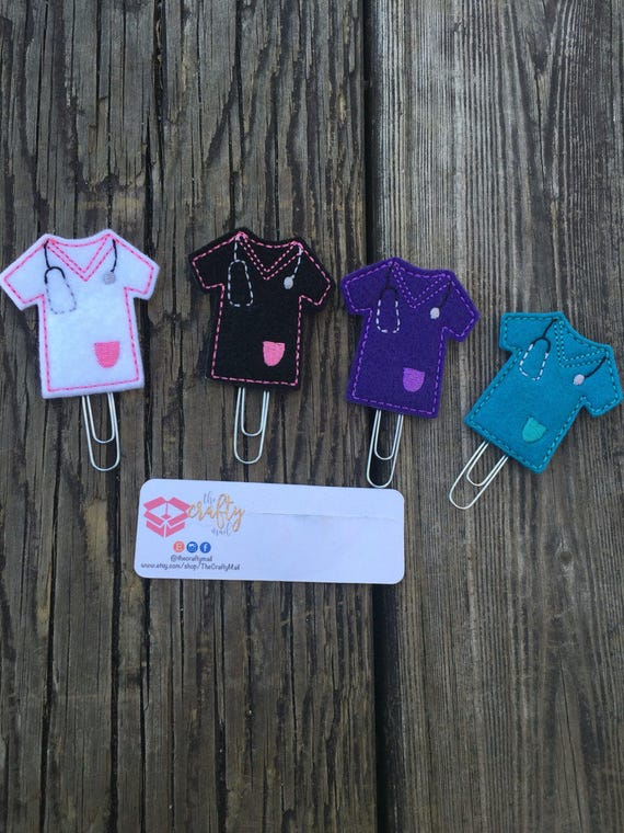 Nurse, Doctor Scrubs Clip/Planner Clip/Bookmark. Choose your color
