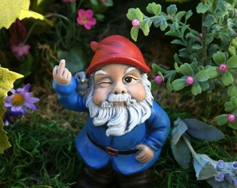 Garden Gnome Flipping The Bird Concrete Rude Gnome Statues for Sale
