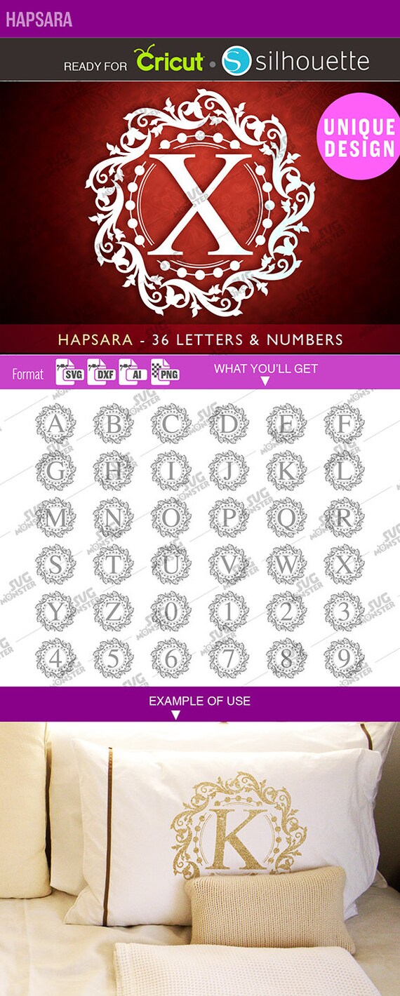 HAPSARA wedding font Monogram Font svg wedding LETTER Monogram