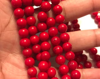 Beautiful Red Coral Beads 8mm