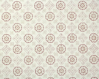 1950s Vintage Wallpaper by the Yard - Burgundy and Taupe Geometric - Nancy McClelland - "Crawford House"