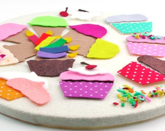 Felt Ice Cream, Activity Montessori Learning Toys, Gift Montessori Activity Toys, Montessori Quiet Activity Gift, Fine Motor Montessori Toys