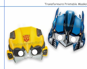 Unique 2 Transformers Printable Masks,party decoration,kids dress up mask,photo booth props,rescue bots,boys costume,robot