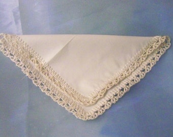 Petite Handkerchief, Hanky, Hankie, Small, Purse Sized, Hand crochet, Lace, Ladies, Personalized, Monogrammed, Embroidered, Ready to ship