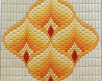 Small monochrome needlepoint kit. Pomegranates Yellow