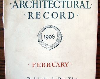 Historic Brooklyn, Vintage ARCHITECTURAL RECORD, 1908, Projected Brooklyn Central Library, Great Brooklyn Advertising