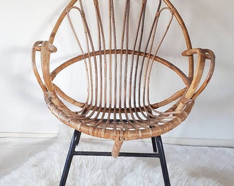 Vintage Rattan Chair for Adults designed by Dirk van Sliedregt