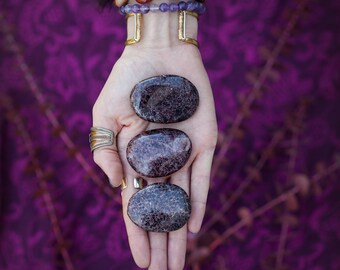 Almandine Garnet and Clear Quartz Palm Stones