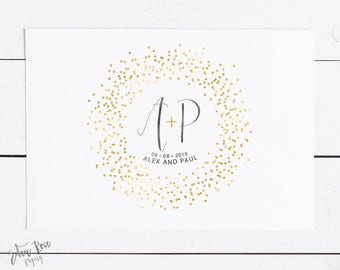 Wedding Logo Wedding Monogram Wedding Initials Wedding Design Premade Logo Watercolor Wedding Logo Save the Date Wedding Logo Design