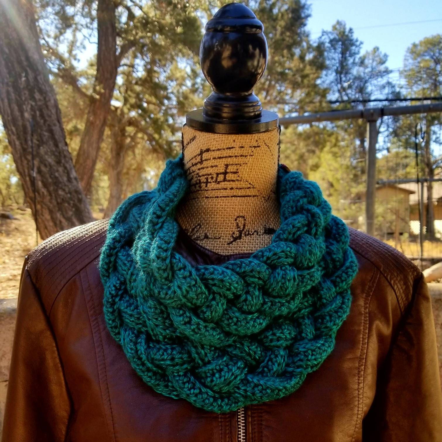 Double Braid Crochet Scarf // Braided Crochet Cowl // Warm