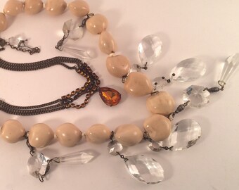 Statement Kukui Nut Lei Necklace of Found items for Those Joyous Occasions!!!