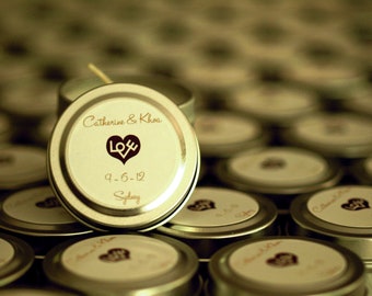 Wedding Favor Candles Travel Tin Gift