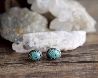 Choose Your Pair, Small Turquoise Stud Earrings, Silver Turquoise Studs, Tiny Turquoise Earrings, Real Turquoise Earrings, Everyday Earrings