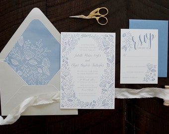 Juliette Delicate Botanical Pattern Wedding Invitation Suite