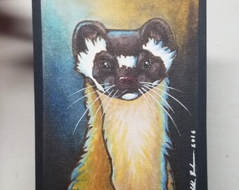 Original ACEO "Long-tailed Weasel"