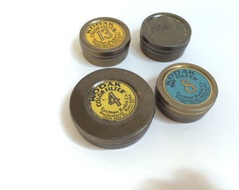 Antique Kodak Filter Tins from 1915