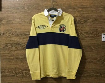 Sale Vintage Polo by Ralph Lauren shirt long sleeve/Polo Rugby/Nice Design/Small logo/Size Medium.