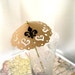 20 Kraft Cocktail umbrellas wedding mini drink umbrellas Black fleur de lis Cocktail French country cocktail umbrellas wedding reception