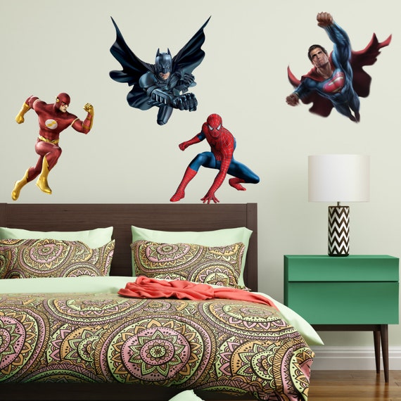 SuperHeroes Kids Boy Girls Bedroom Full Colour Vinyl Decal