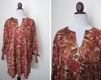 70's Floral Cover-up Beach Dress